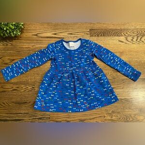 EUC Hanna Andersson Blue Print Popover w/ Colorful Bow Pattern Sz 4